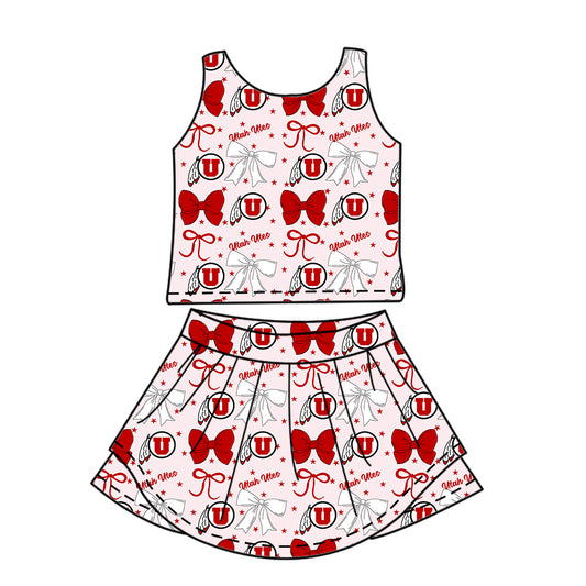 Custom baby girl Utah Utes team dress set D 6.26