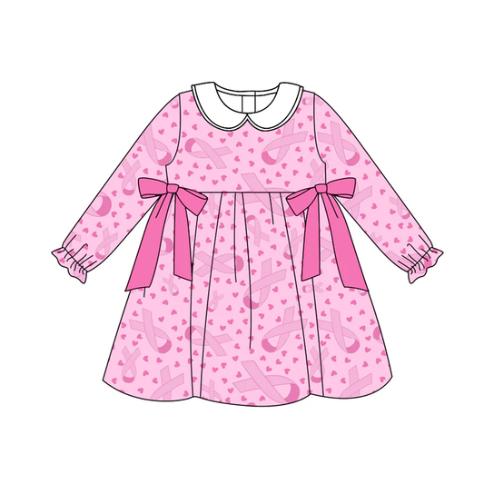 Custom Baby Girls Wear Pink In Oct Bows Knee Length Dresses D 8.13