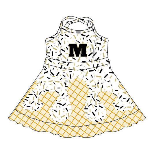 Custom McGregor Bulldogs baby girls dress  MOQ3  D 7.5