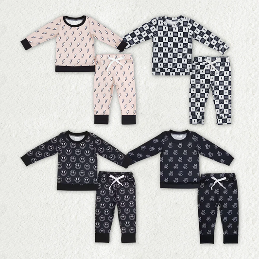 Match Baby Boys Western Brother Sibling Top Pants Pajamas Clothes Sets