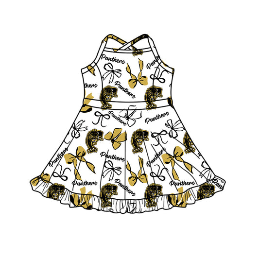 Custom baby girl Panthers Aztecs team dress D 825