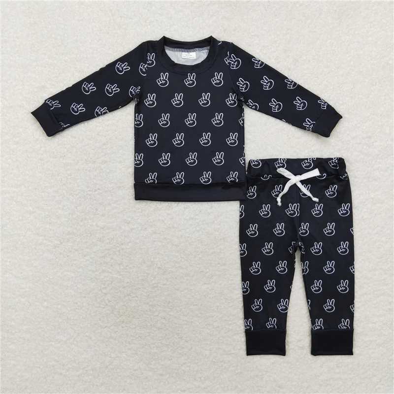 Match Baby Boys Western Brother Sibling Top Pants Pajamas Clothes Sets