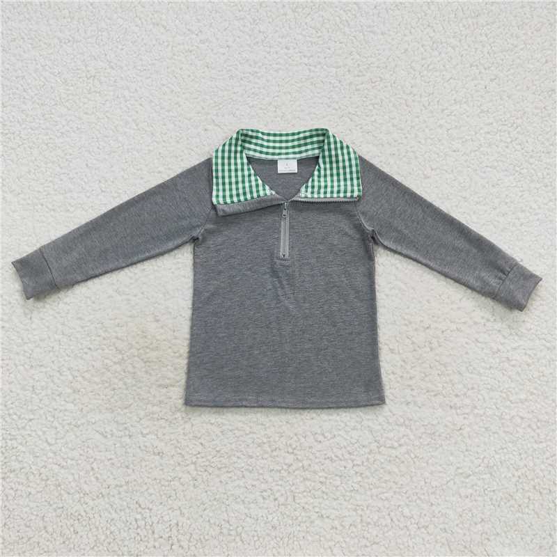 Match Baby Boys Plaid Long Sleeve Sibling Brother Pullover Tee Shirt Tops