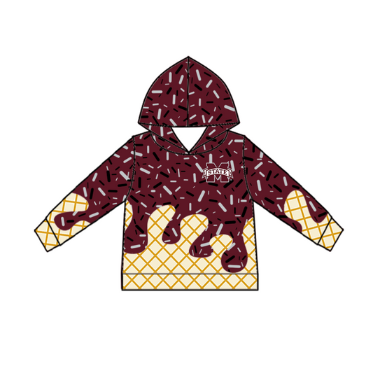 Custom Baby Kids MISSISSIPPI Team Zip Hooded Pullovers Tops D 827