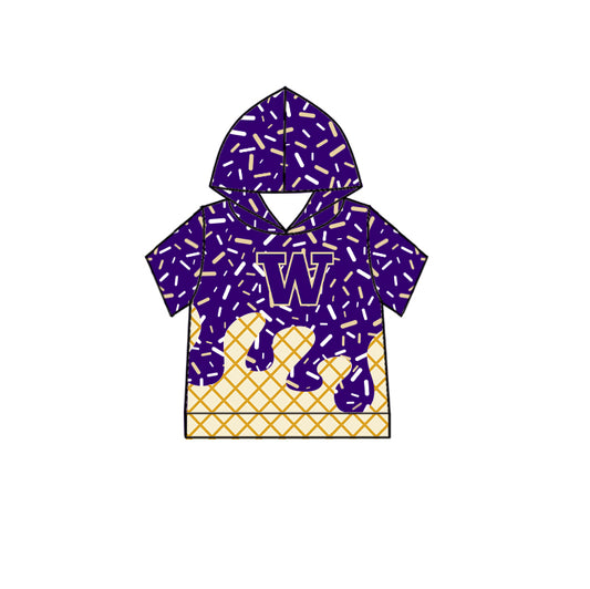 Custom children Hooded short sleeves top  D 6.11