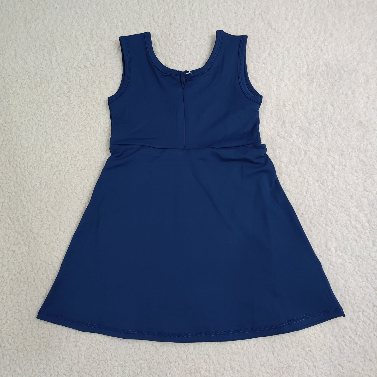 sleeveless solid navy blue athletic dress