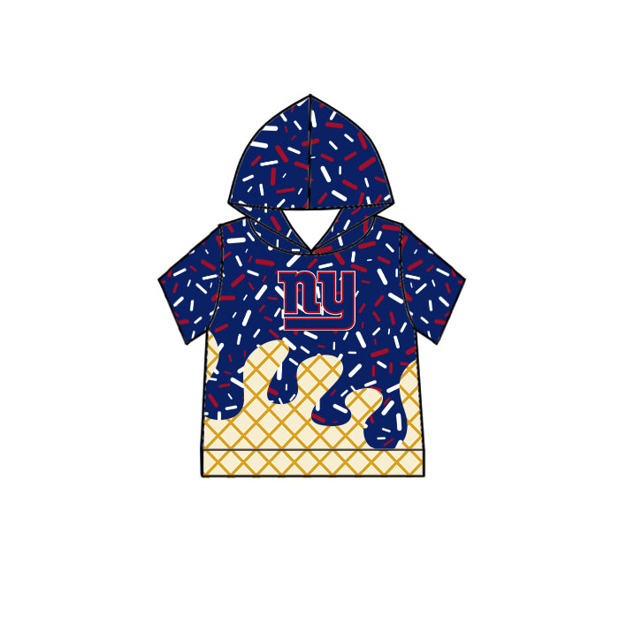 Custom children GIANTS Hooded short sleeves top  D 6.12