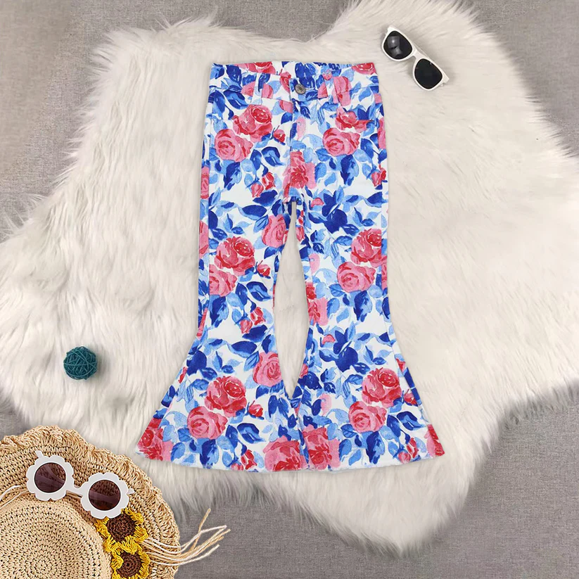 Match Baby Girls Strawberry Flower Pink Denim Trousers  2025 5.26