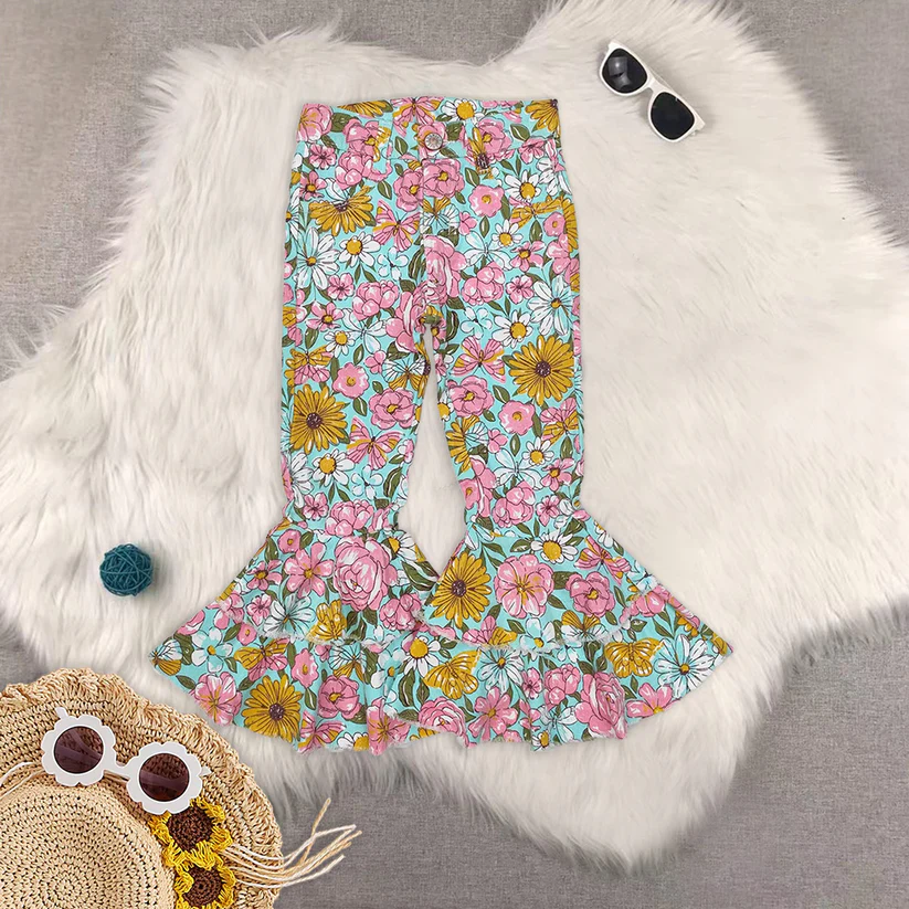 Match Baby Girls Strawberry Flower Pink Denim Trousers  2025 5.26