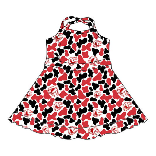 Custom Baby Girls Mustangs team dress  D 8.4