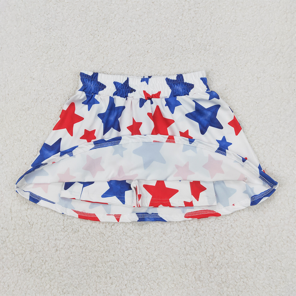GLK0055 Baby Girls Summer 4th Of July Stars Skort Bottom  D 4.1