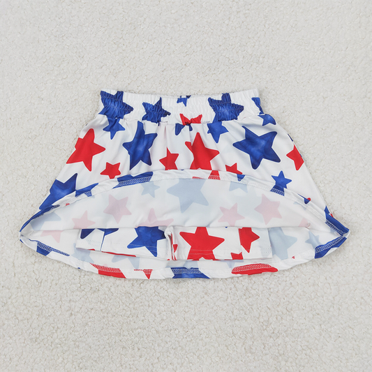 GLK0055 Baby Girls Summer 4th Of July Stars Skort Bottom  D 4.1