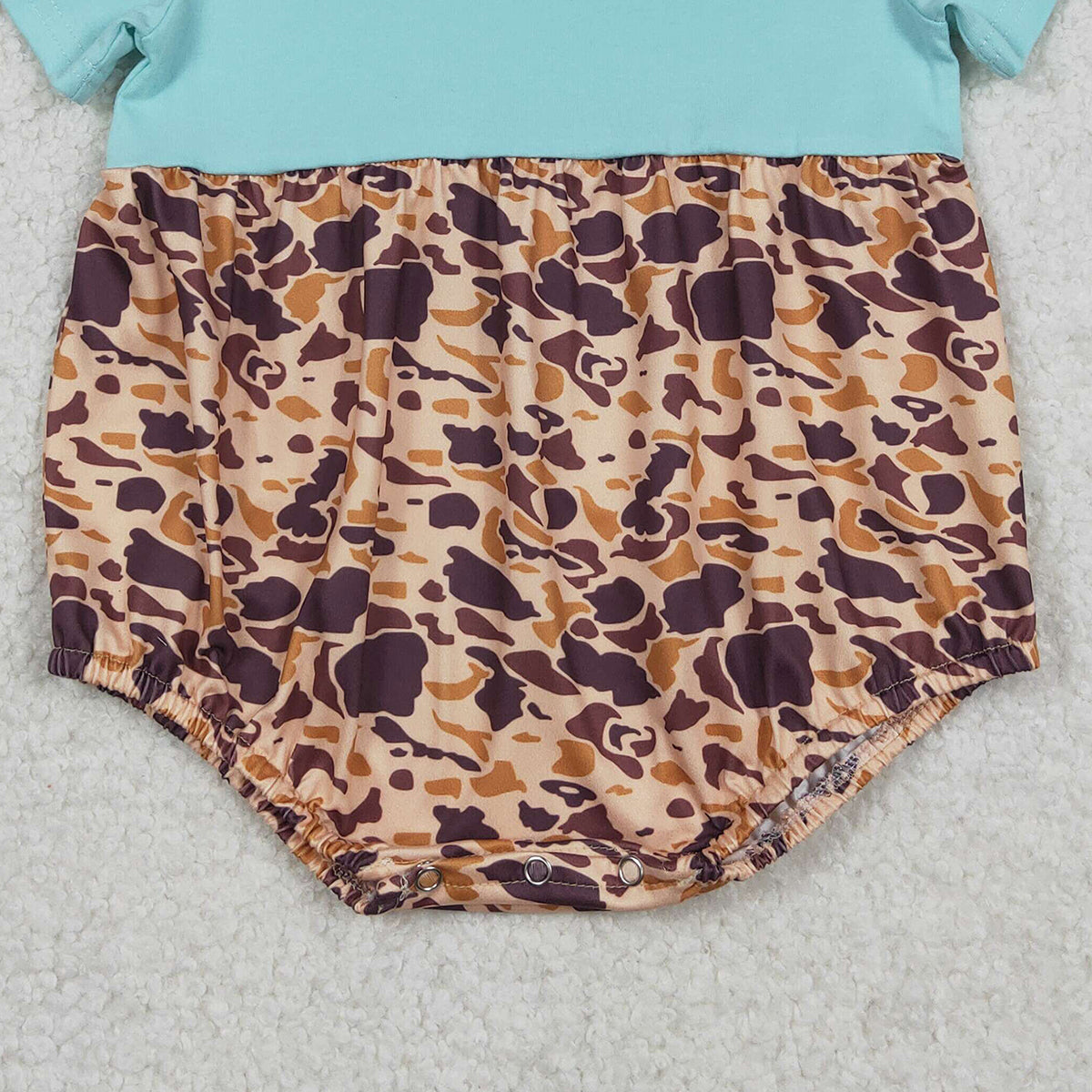Baby Girls Southern Brown Camo Collar Ruffle Rompers Short Sleeve Cute And Fashionable Baby Outfit for Girls