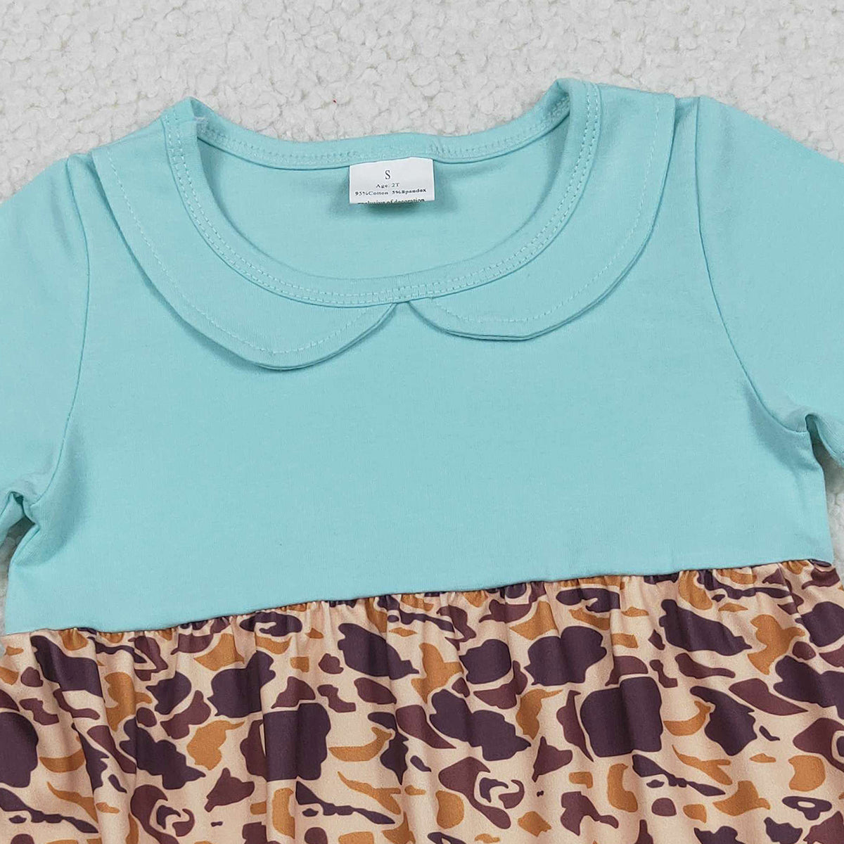 Baby Girls Southern Brown Camo Collar Ruffle Rompers Short Sleeve Cute And Fashionable Baby Outfit for Girls