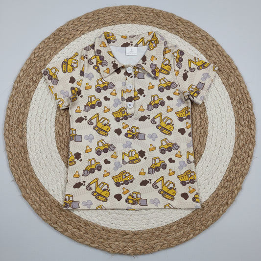 construction button up t-shirt boy clothing
