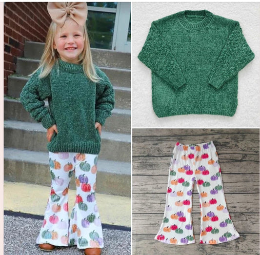 Soft Green Sweater and Pumpkin Pants Outfit