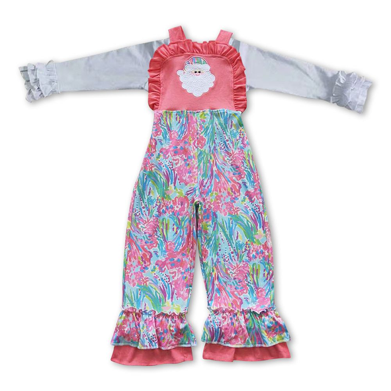 White long-sleeved floral Christmas tree cookie green suspender jumpsuit suit  6 A8-1-1+SR0404