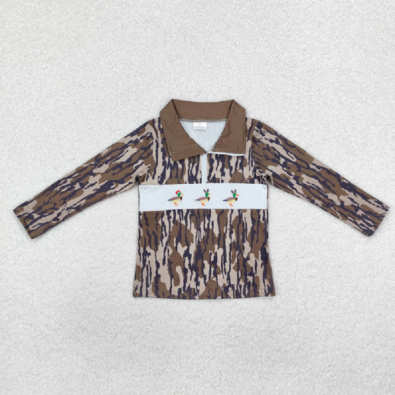 Sibling Baby Boys Long Sleeves Western Camo Hunting Half Zipper Pullovers Top  D 828