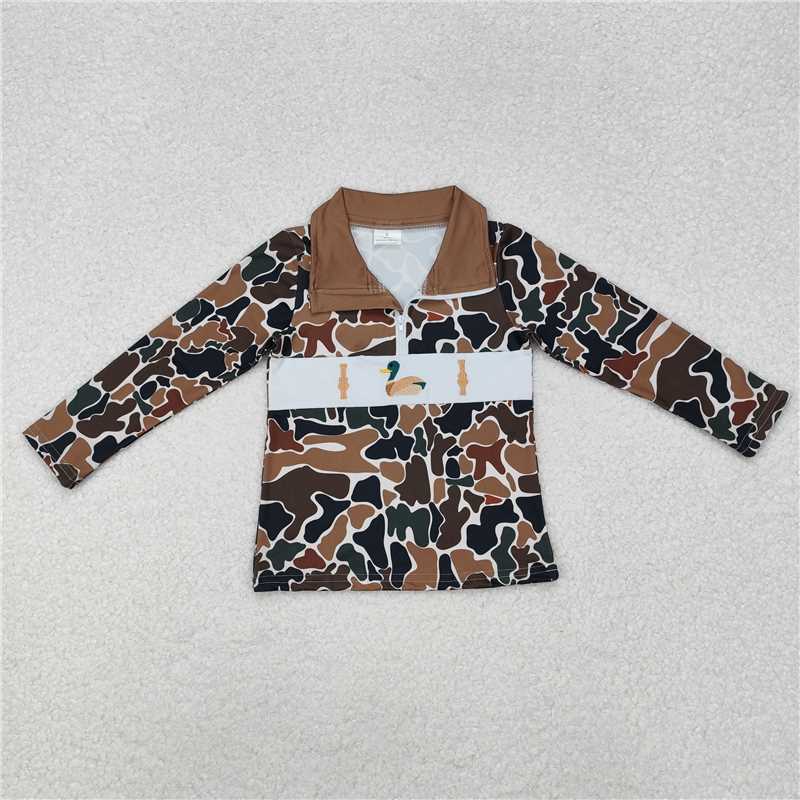Sibling Baby Boys Long Sleeves Western Camo Hunting Half Zipper Pullovers Top  D 828