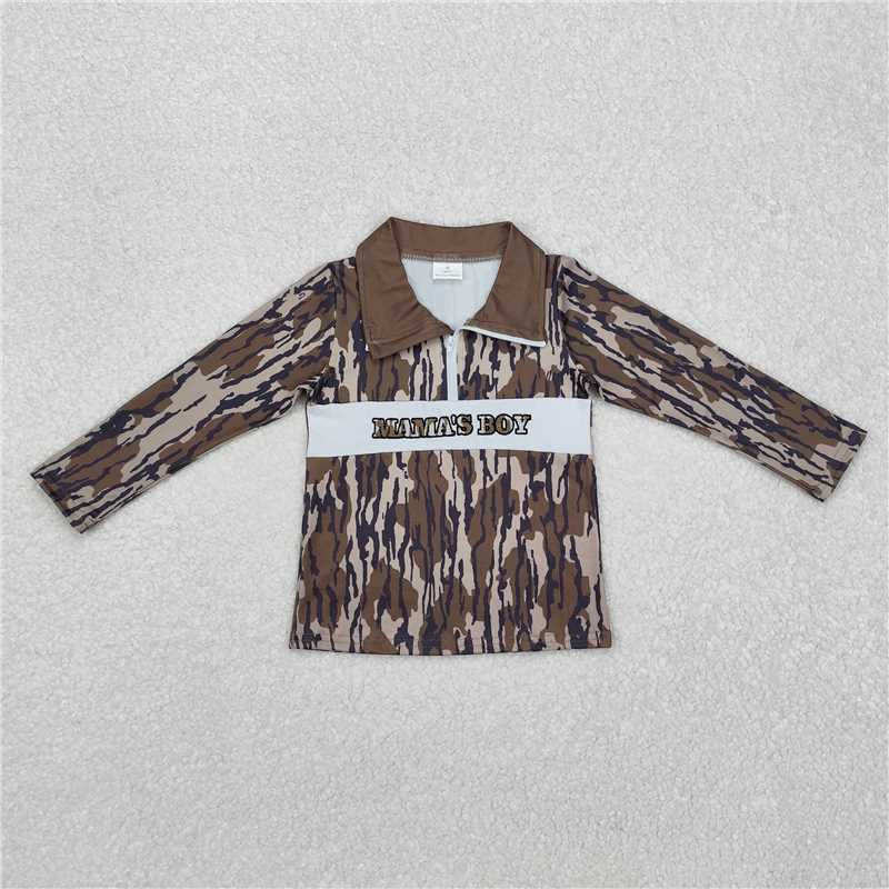 Sibling Baby Boys Long Sleeves Western Camo Hunting Half Zipper Pullovers Top  D 828