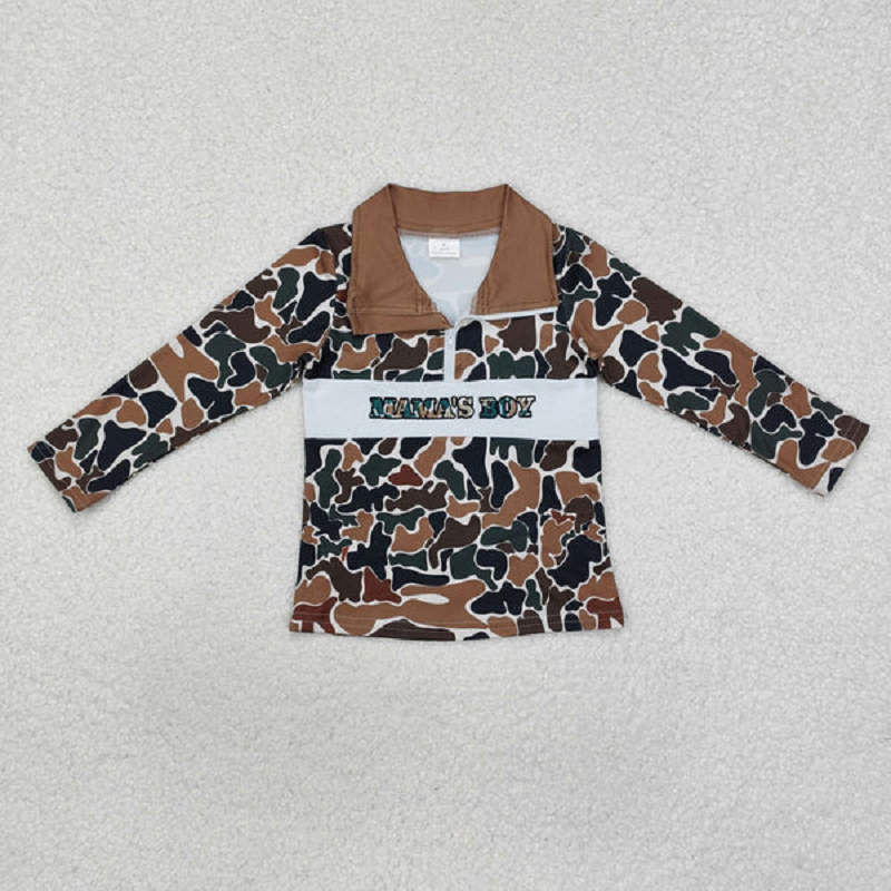 Sibling Baby Boys Long Sleeves Western Camo Hunting Half Zipper Pullovers Top  D 828