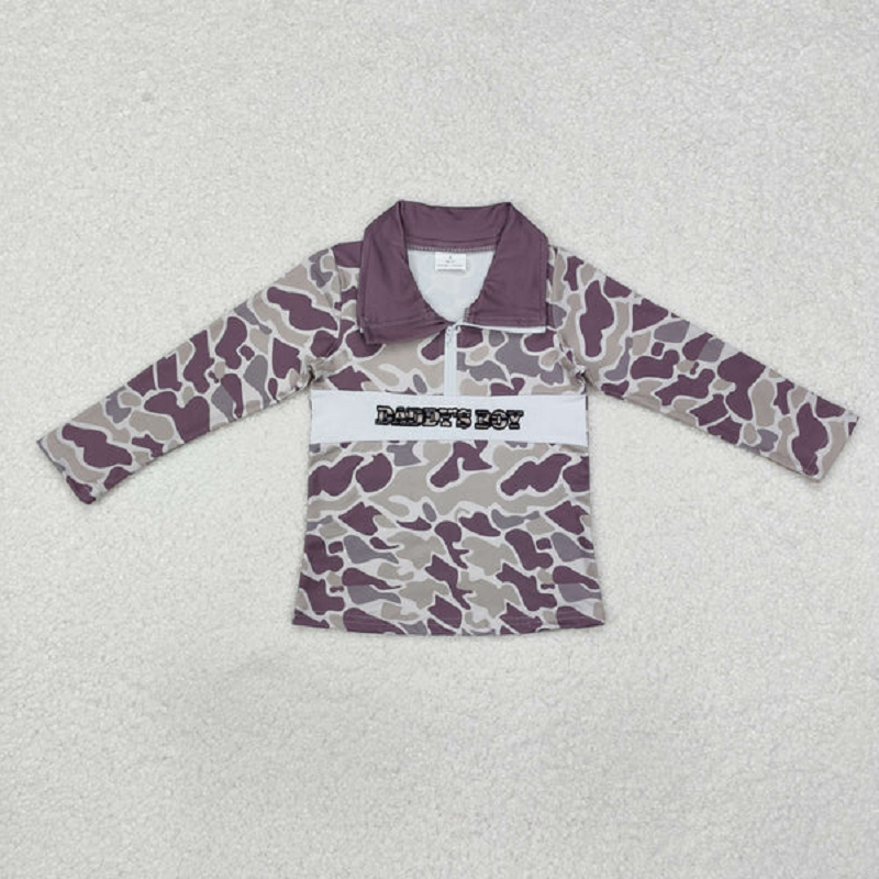 Sibling Baby Boys Long Sleeves Western Camo Hunting Half Zipper Pullovers Top  D 828
