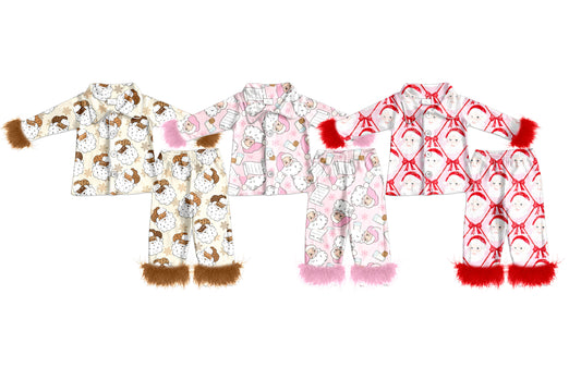 Custom Baby Girls Christmas  long sleeve set  D 6.7