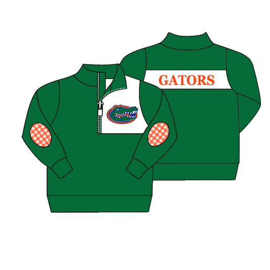 MOQ 5 Custom Baby Boys FLORIDA GATORS Checked Zipper Team Pullover Jackets Tops D 826