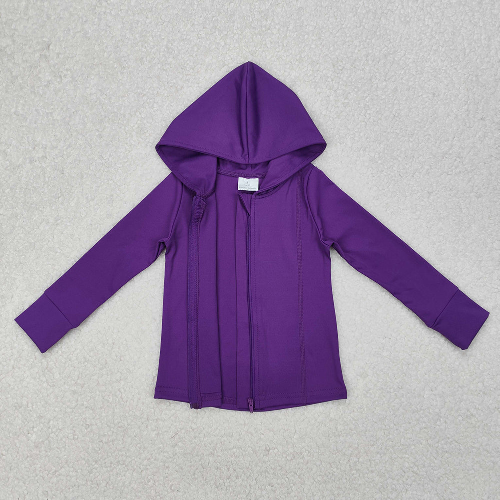 GT0807  Purple Yoga Wear Zippered Hooded Long Sleeve Top  D 3.13