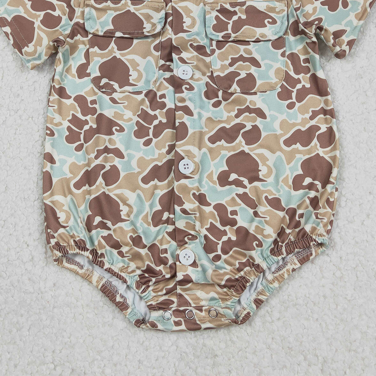 Baby Boys Southern Khaki Camouflage Rompers with Button Pockets Boys Outfits Baby Boys Clothes Rompers