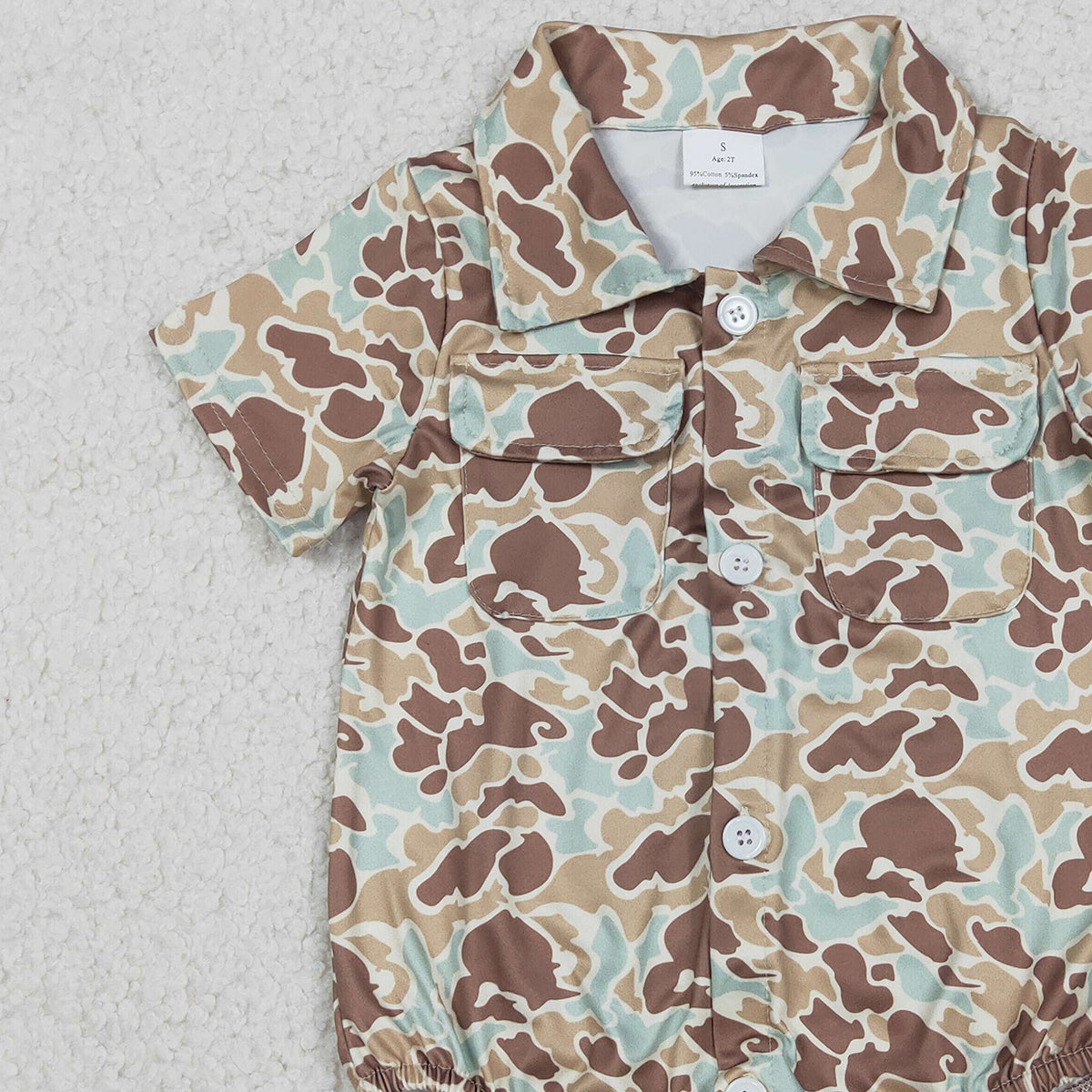 Baby Boys Southern Khaki Camouflage Rompers with Button Pockets Boys Outfits Baby Boys Clothes Rompers
