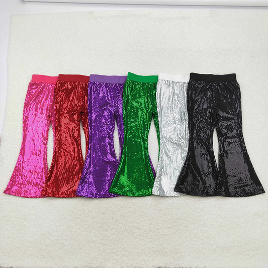 Match Baby Girls Colorful Sequin Sparkle Bell Bottom Pants