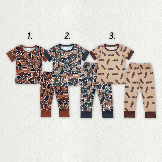 Match Baby Boys Camouflage Hunting Bamboo Shirt Pants Pajamas Clothes Sets