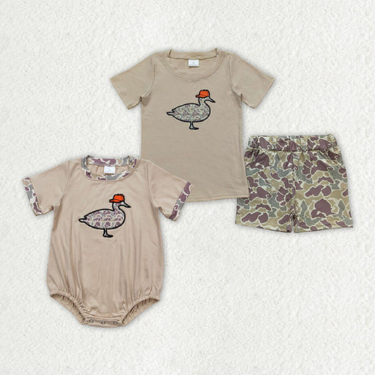 Match Baby Boys Khaki Camo Duck Sibling Brother Clothes Sets