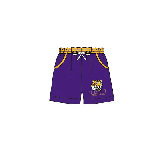 MOQ 3 Custom Baby boys team LSU Tiger Team trunks swimsuits D 2.19