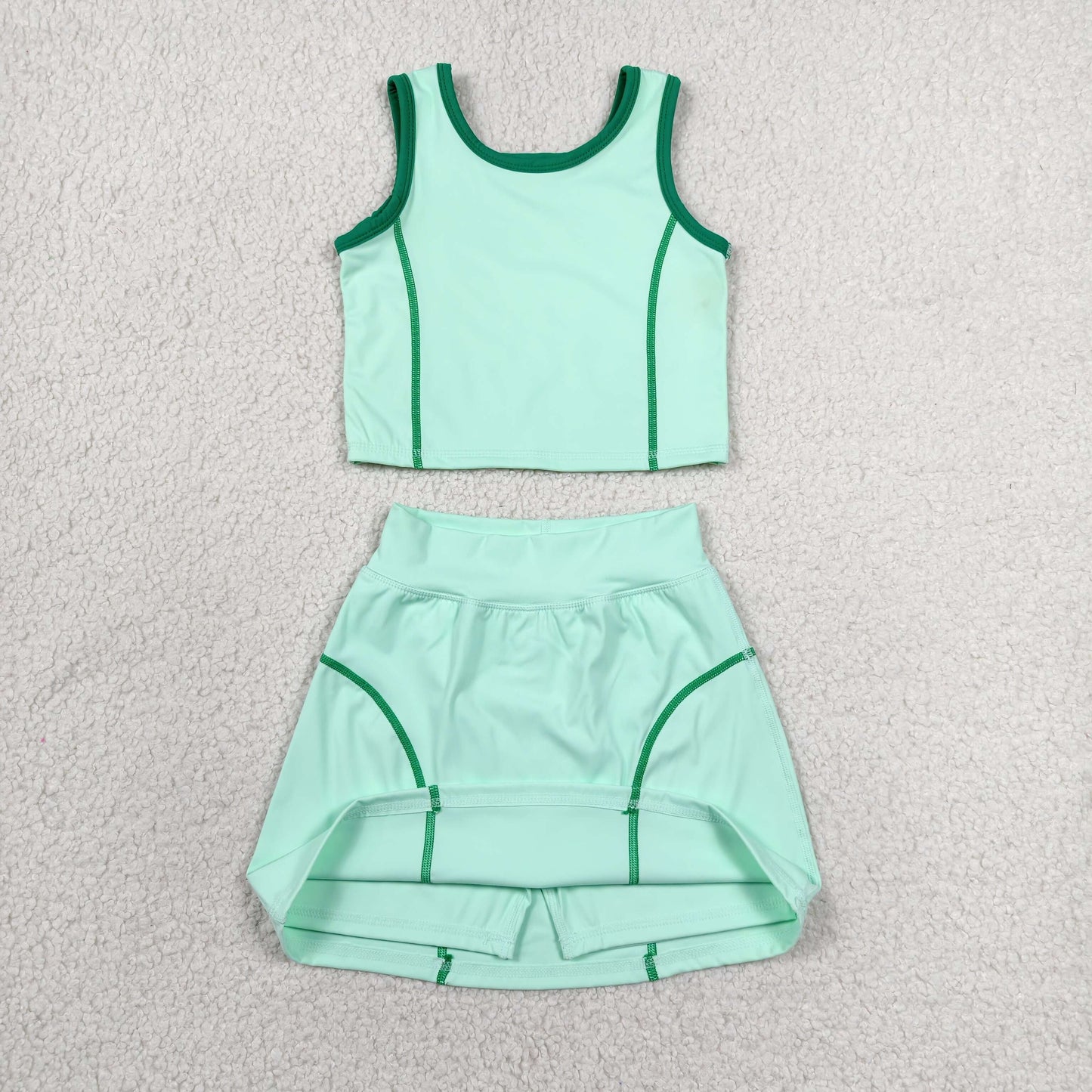 green athletic skort tank outfit girls clothes