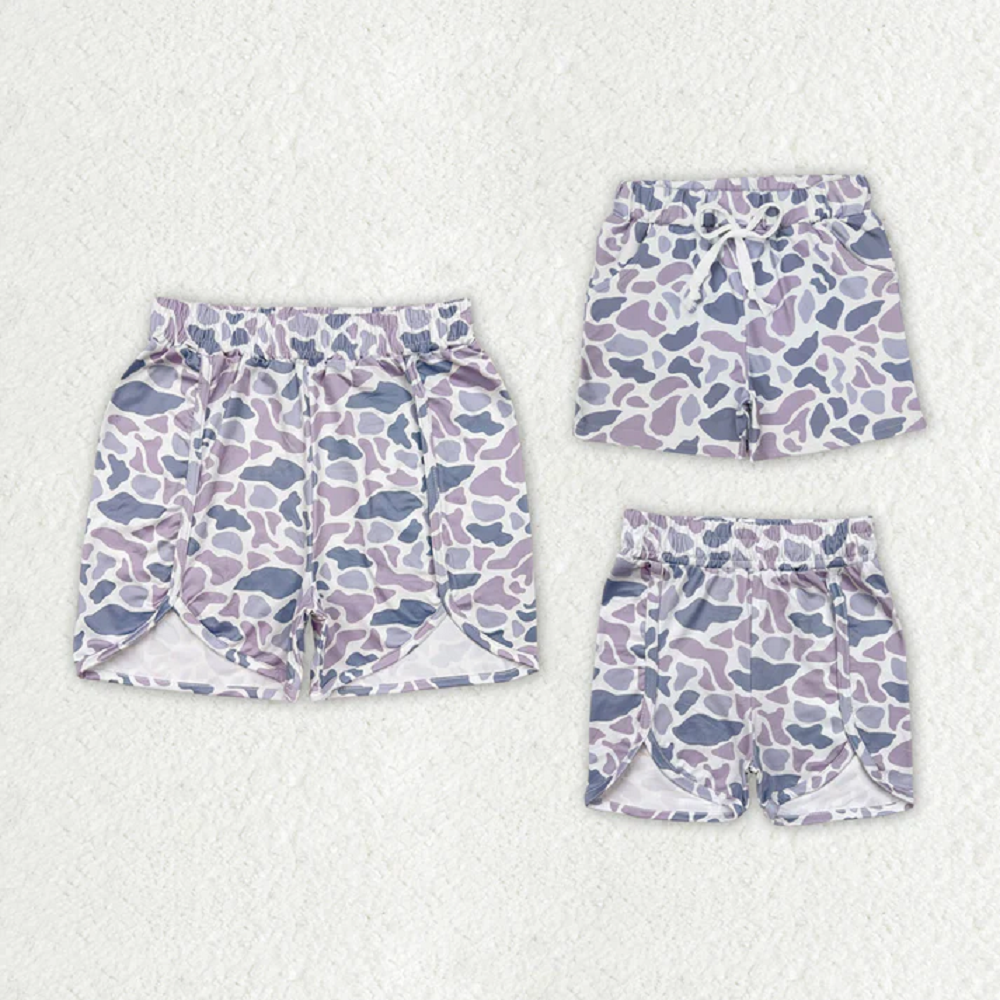 Match Family Baby Girls Boys Grey Camo Summer Shorts Bottoms  D 3.13