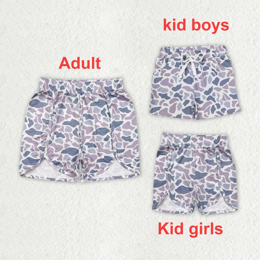 Match Family Baby Girls Boys Grey Camo Summer Shorts Bottoms D 3.13