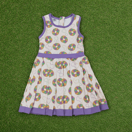 mardi gras king cake athletic pleated dress