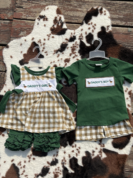 Match Boys Baby Girls Daddy Ducks Summer Outfits Suits D 3.15