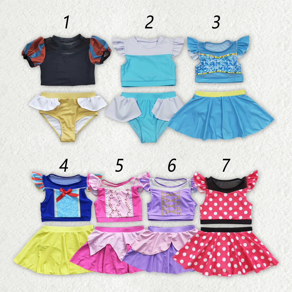 Match 7 Colors Baby Girls Two Pieces Beach Wear Swimsuits  D 3.17
