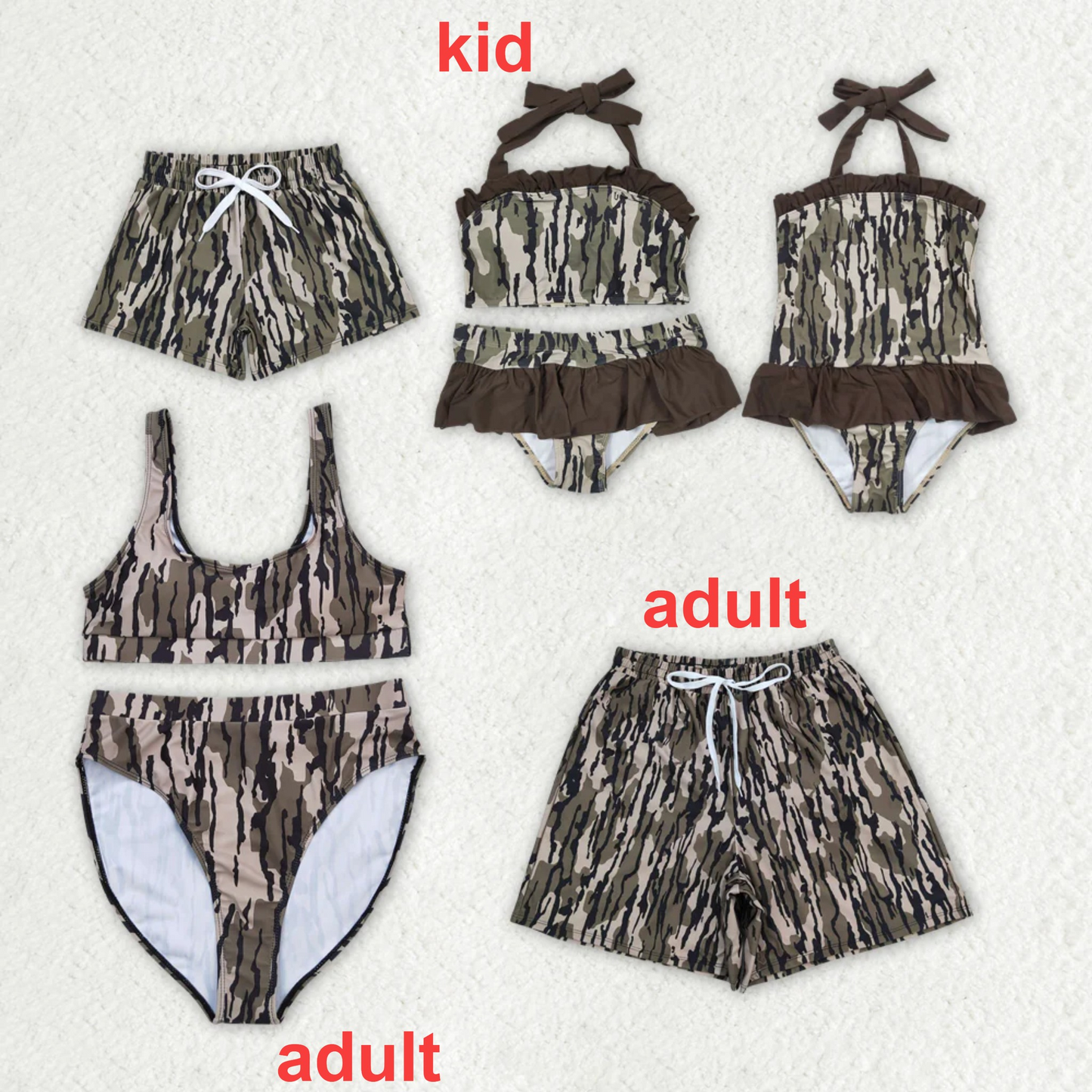 Match Baby Girls Boys Camo Family Swimsuits Swim trunks