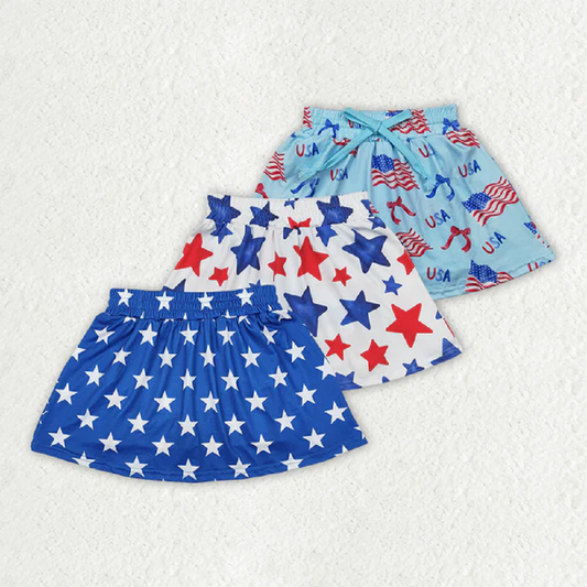 Match 3 Colors Baby Girls 4th Of July Summer Skorts Skirts D 4.9