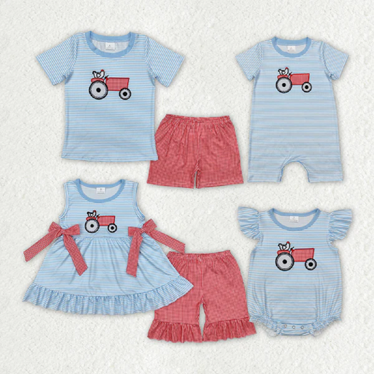 Match Embroidery Girls Baby Boys Farm Chicken Rompers Clothes Suits D 4.10