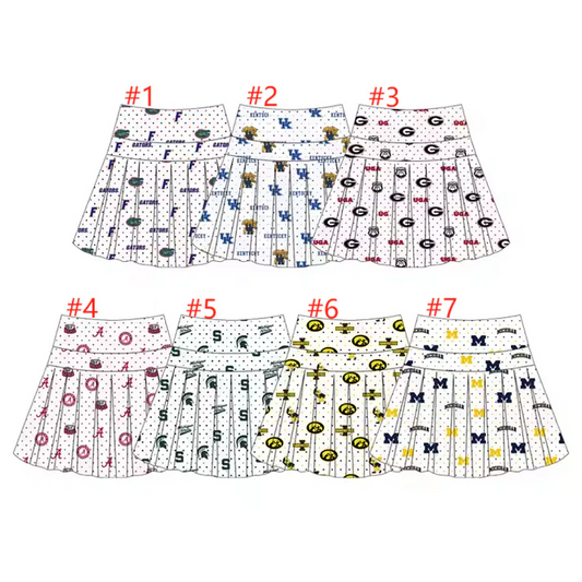 Custom 7 Colors Team Print Girls Summer Bottom Skirts D 4.10