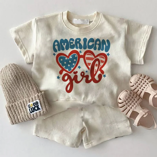 Custom American Girl Top Shorts Girls 4th of July Clothes Set D 4.10