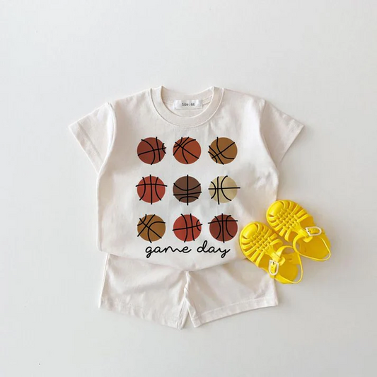 Custom Basketball Game Day Top Shorts Boys Summer Clothes Set D 4.10