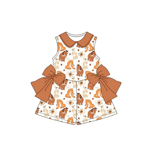 Custom Cartoon Lion Print Girls Summer Jumpsuits D 4.10
