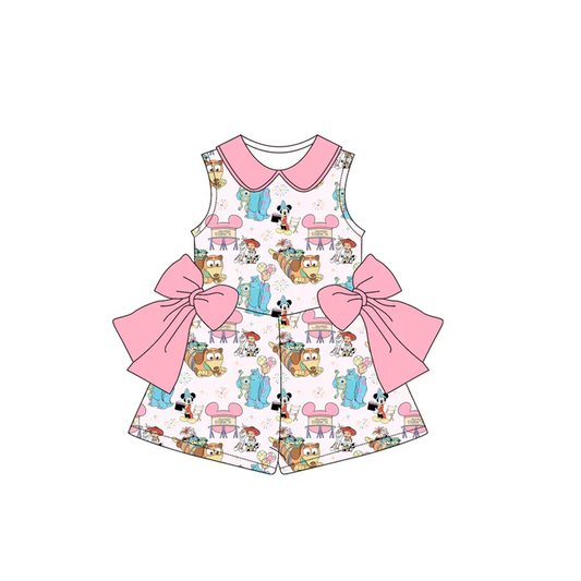 Custom Cartoon Character Print Girls Summer Jumpsuits D 4.10