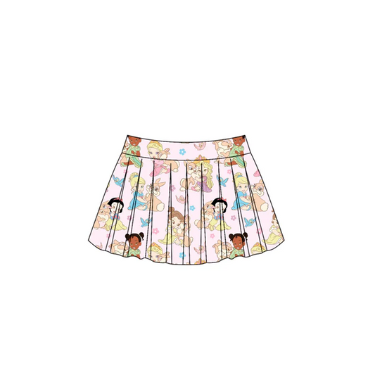 Custom Cartoon Princess Print Girls Summer Bottom Skirts D 4.10